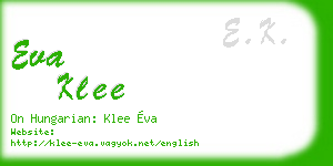 eva klee business card